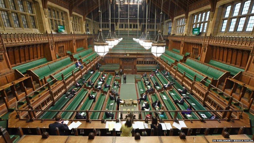 House of Commons during debate on emergency legislation