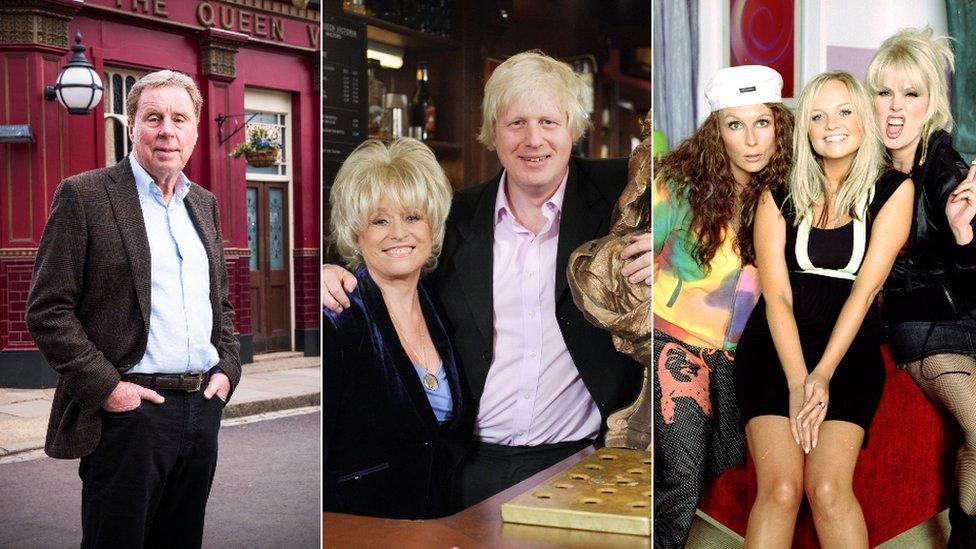 Harry Redknapp, Boris Johnson and Emma Bunton