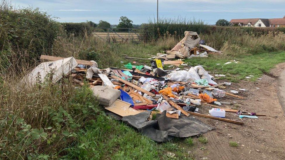 Fly-tipped rubbish