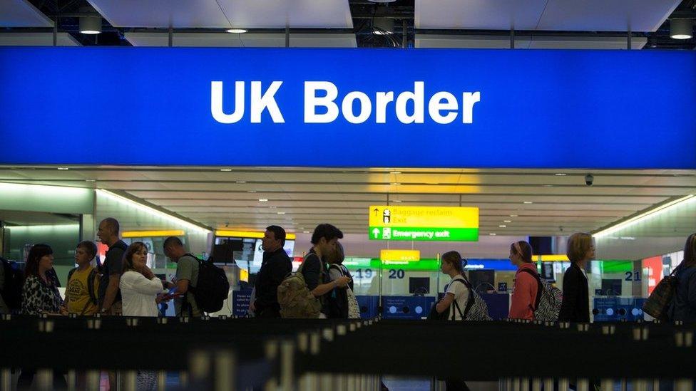 Border control at Heathrow airport