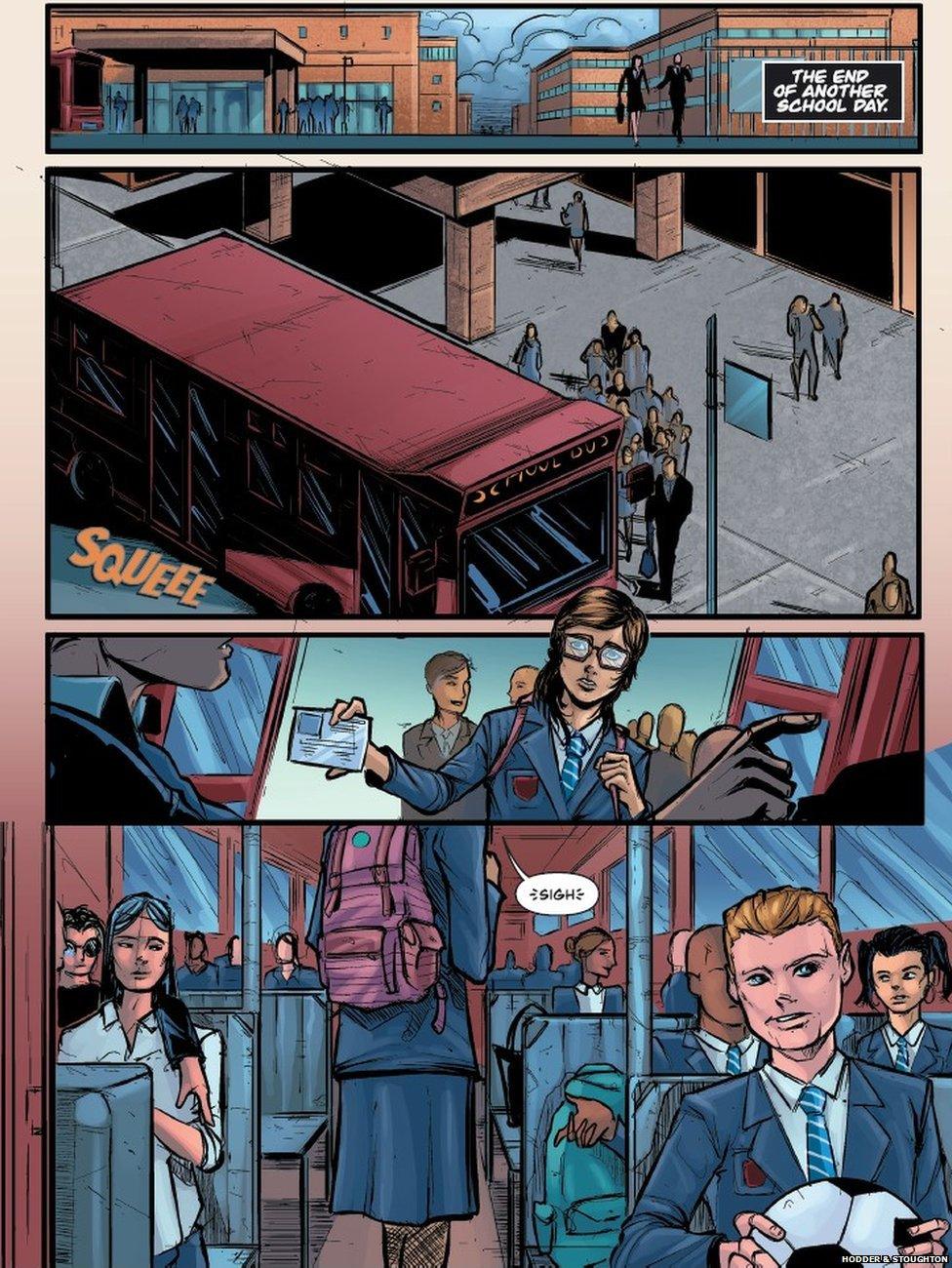 Image from Joe Sugg's graphic novel, Username: Evie