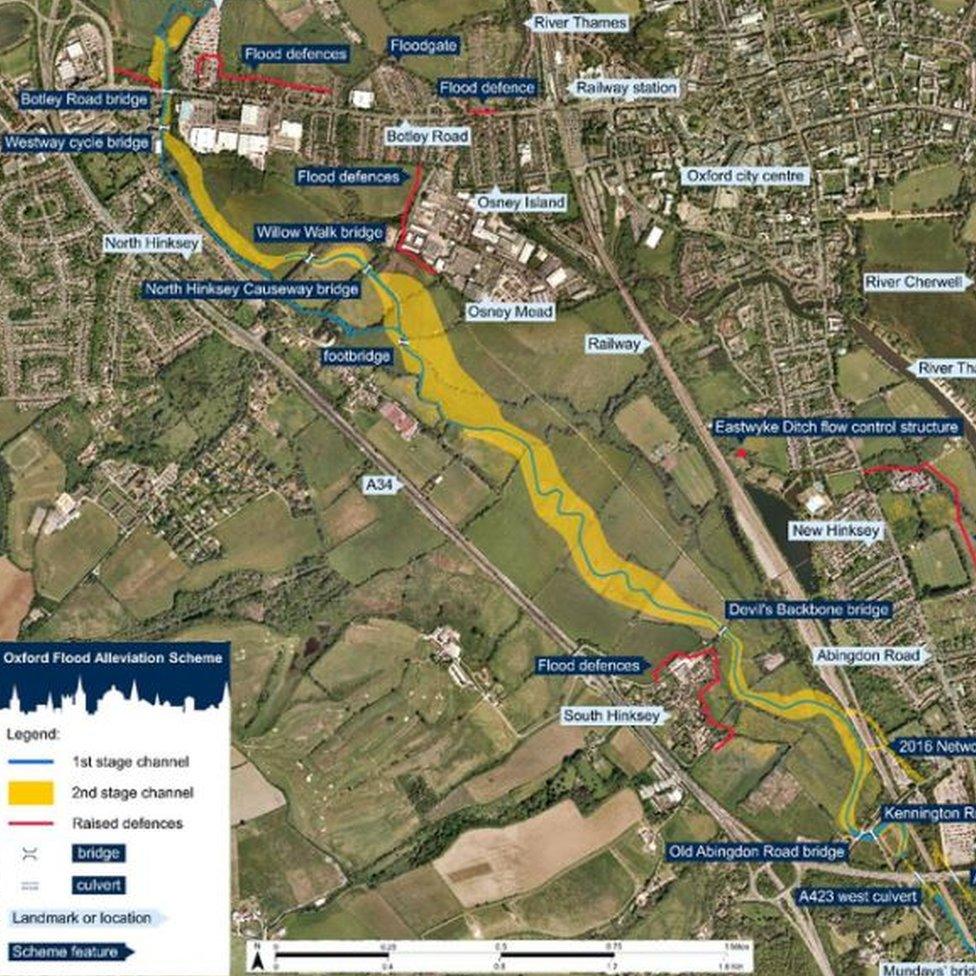 Map of the Oxford Flood Alleviation Scheme