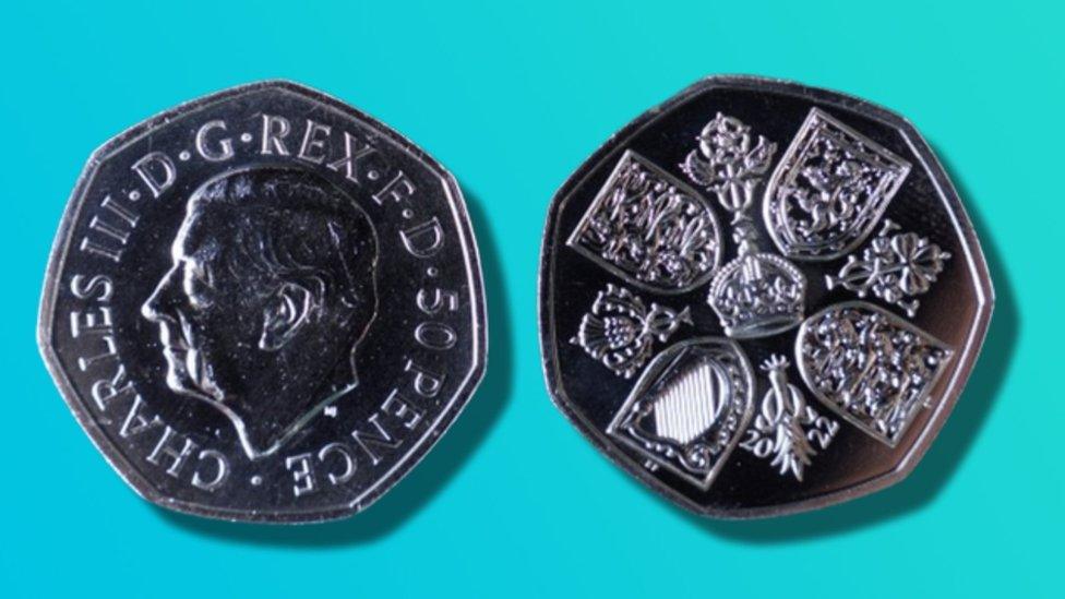 The new 50p coin celebrates the King and commemorates his mother