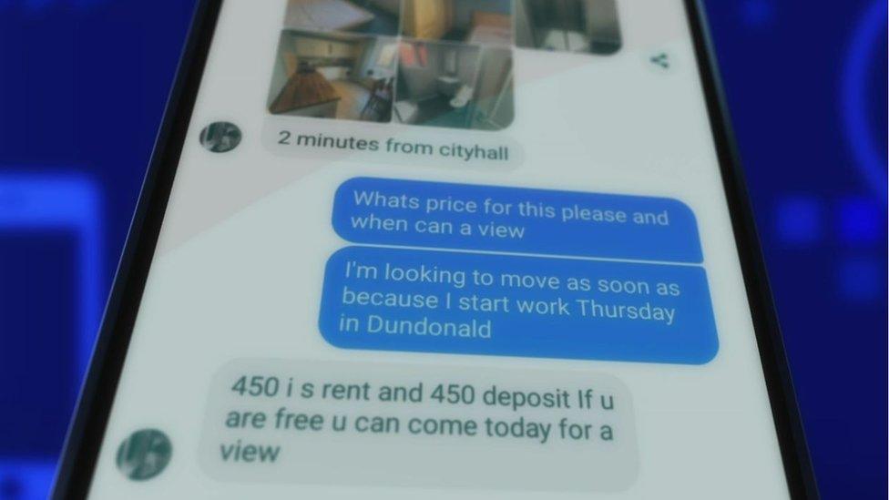 Craig and the scammer had exchanged text messages before the house viewing