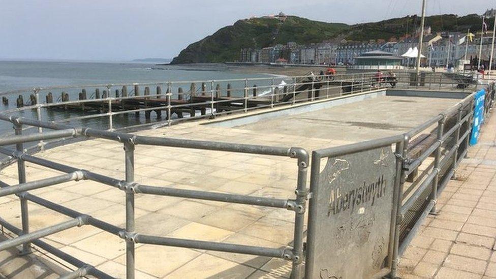 Paddling pool on Aberystwyth promenade