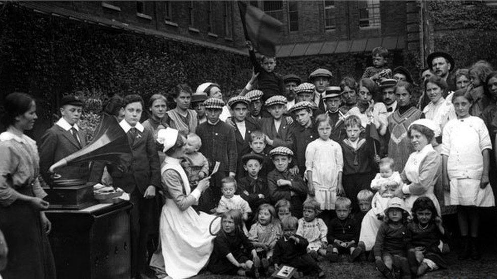 These Belgian refugees were at a workhouse in London in 1914