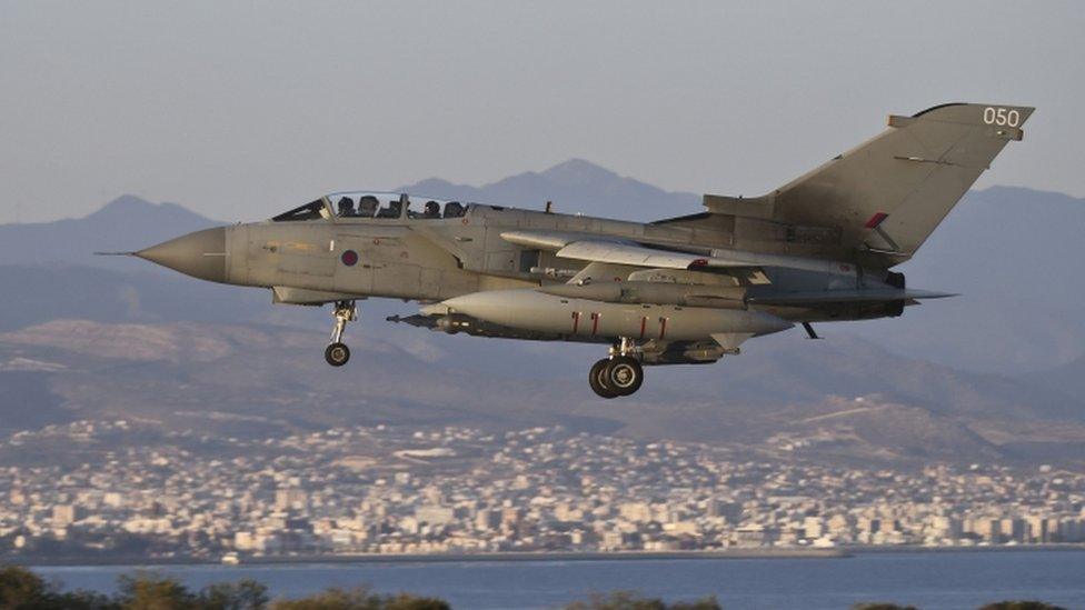 RAF Tornado GR4 returning to RAF Akrotiri in Cyprus after an armed mission in support of Operation Shader, 30 September 2014