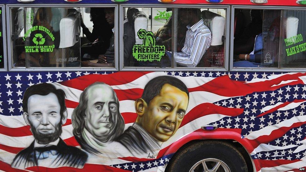 matatu with graffiti