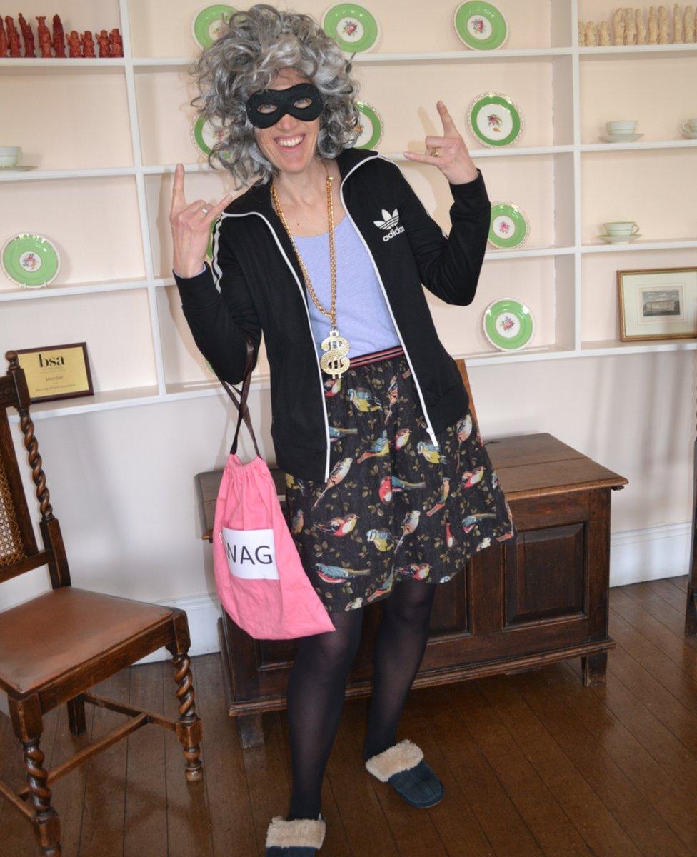 Mrs G from Great Ballard School in West Sussex looks like she's having fun as Gangsta Granny