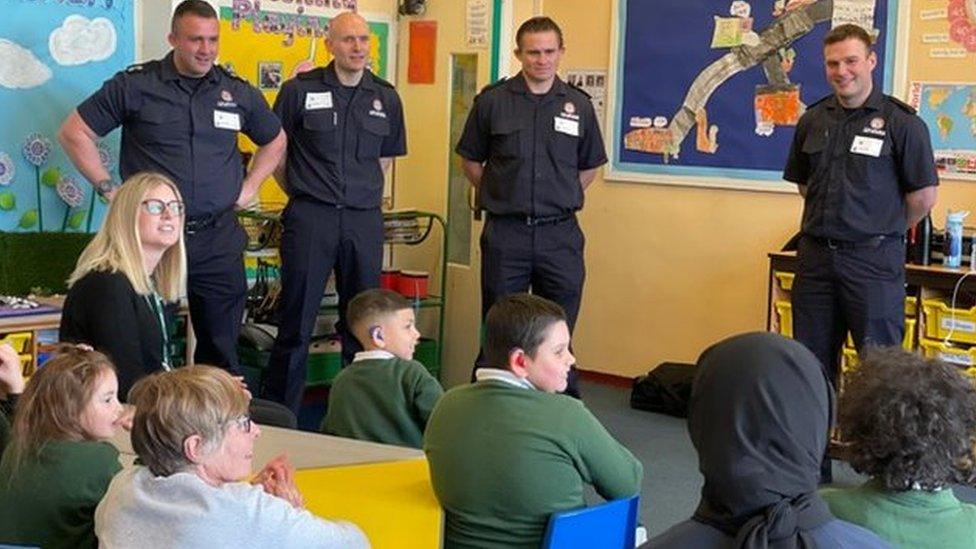 Members of TWFRS meeting youngsters