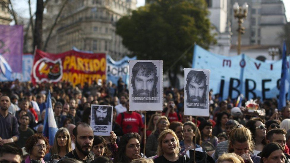 March against the disappearance of activist Santiago Maldonado, Buenos Aires, 1 Sep 17