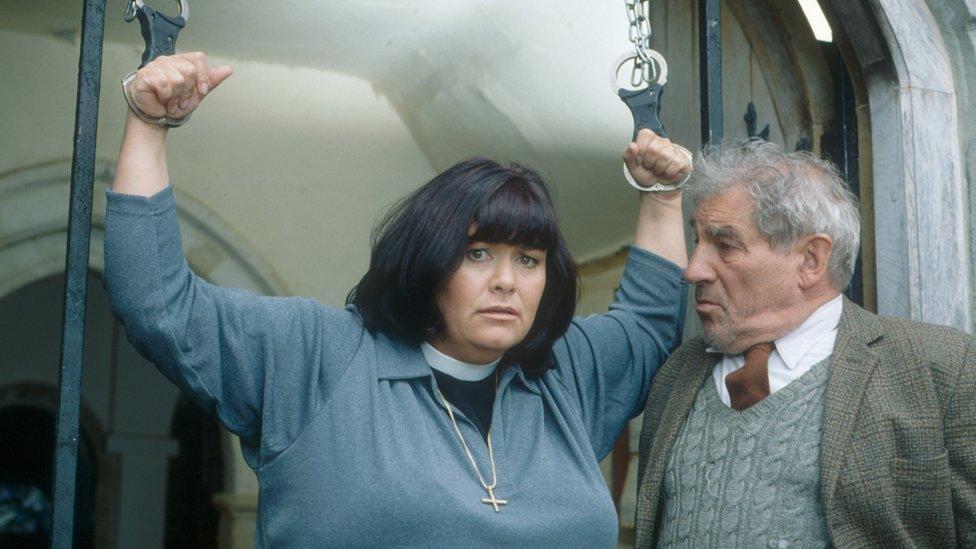 Dawn French and Trevor Peacock