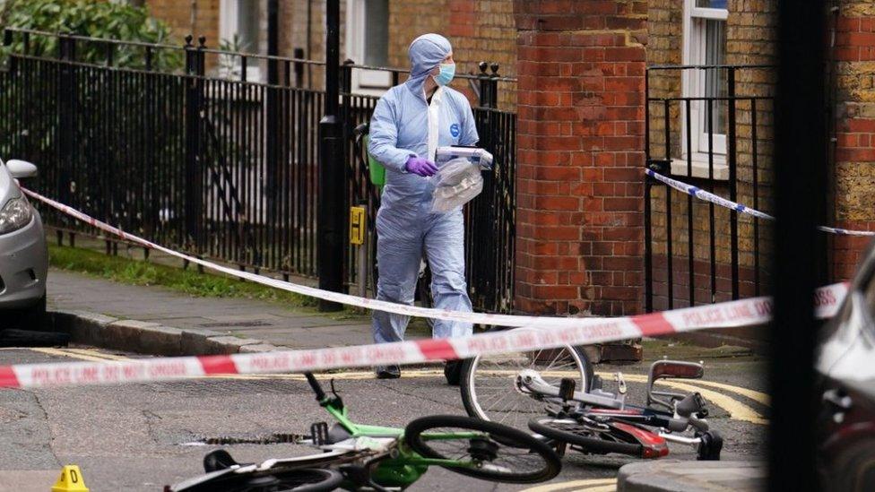 Forensic officer on Cranwood Street