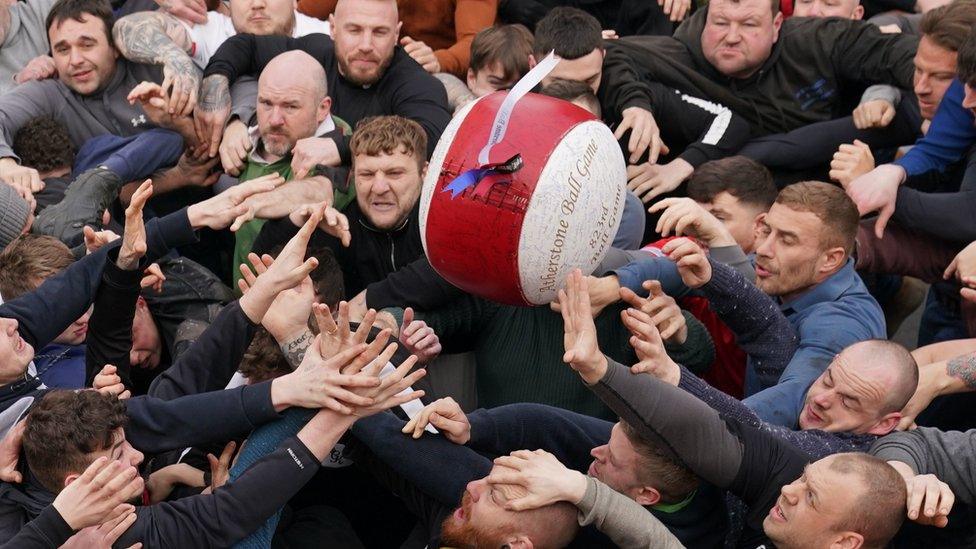 Players at the Atherstone Ball Game 2023