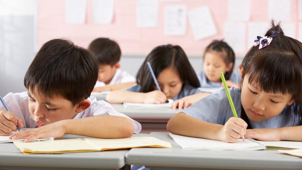 Chinese students in classroom