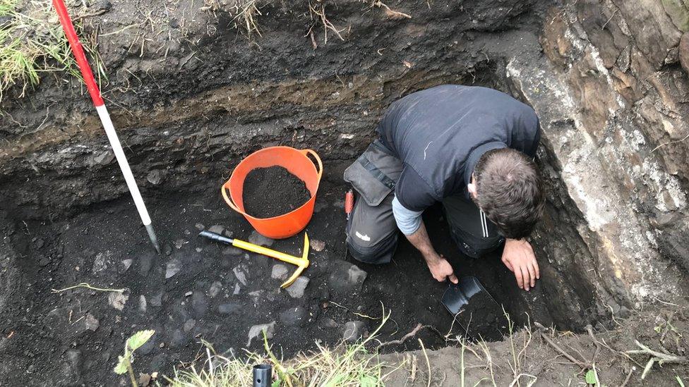 Excavation at site of waggonway