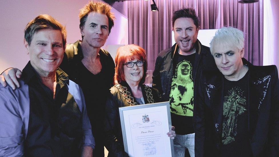 Duran Duran and Lord Mayor, Maureen Cornish