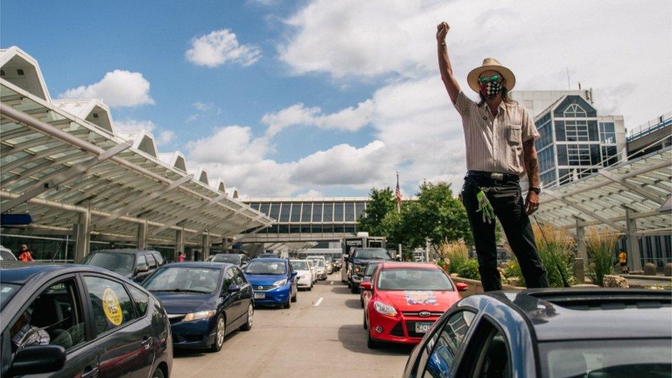 The airport in Minneapolis, where George Floyd died in police custody, was also the scene of protests