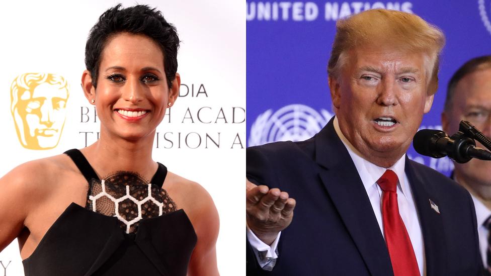 Naga Munchetty and President Trump