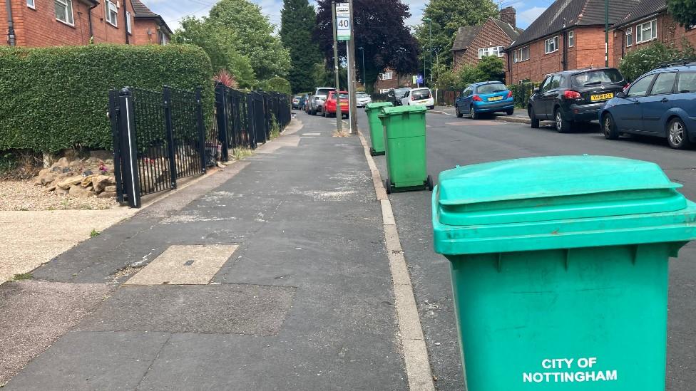 Bins blocking Alderton Road