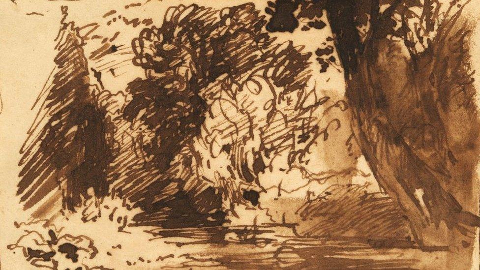 One of the two studies by John Constable