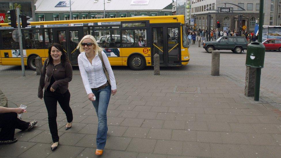 Two women in Reykjavik