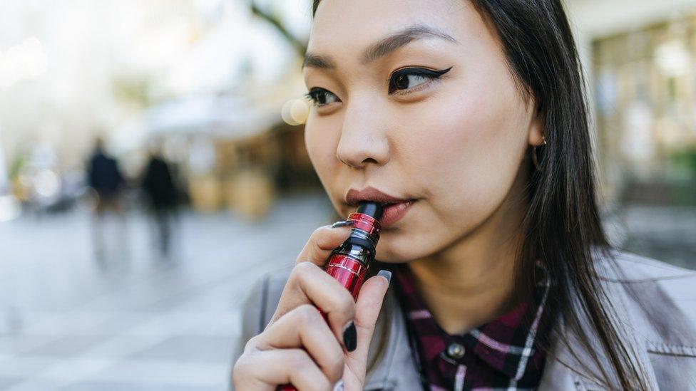 woman vaping