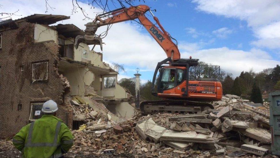 Demolition work at Bretton Hall