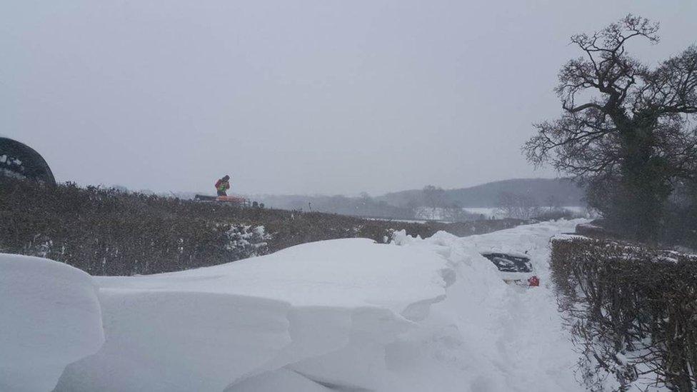 Stranded car in Cowbridge