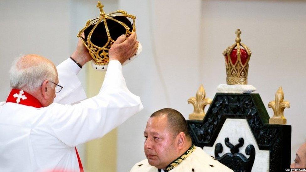 King Tupou VI of Tonga is crowned on July 4, 2015 in Nuku'alofa, Tonga.