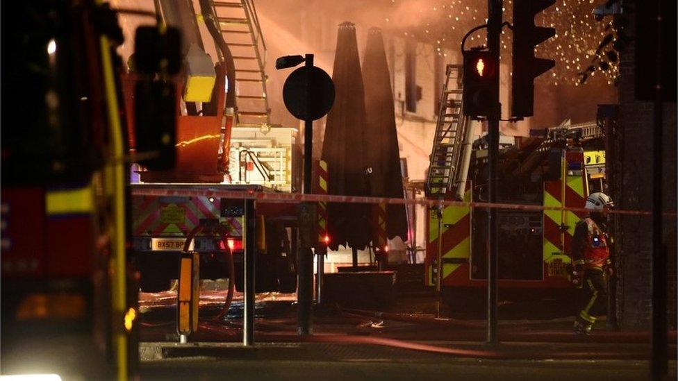 Fire engines at Camden High Street