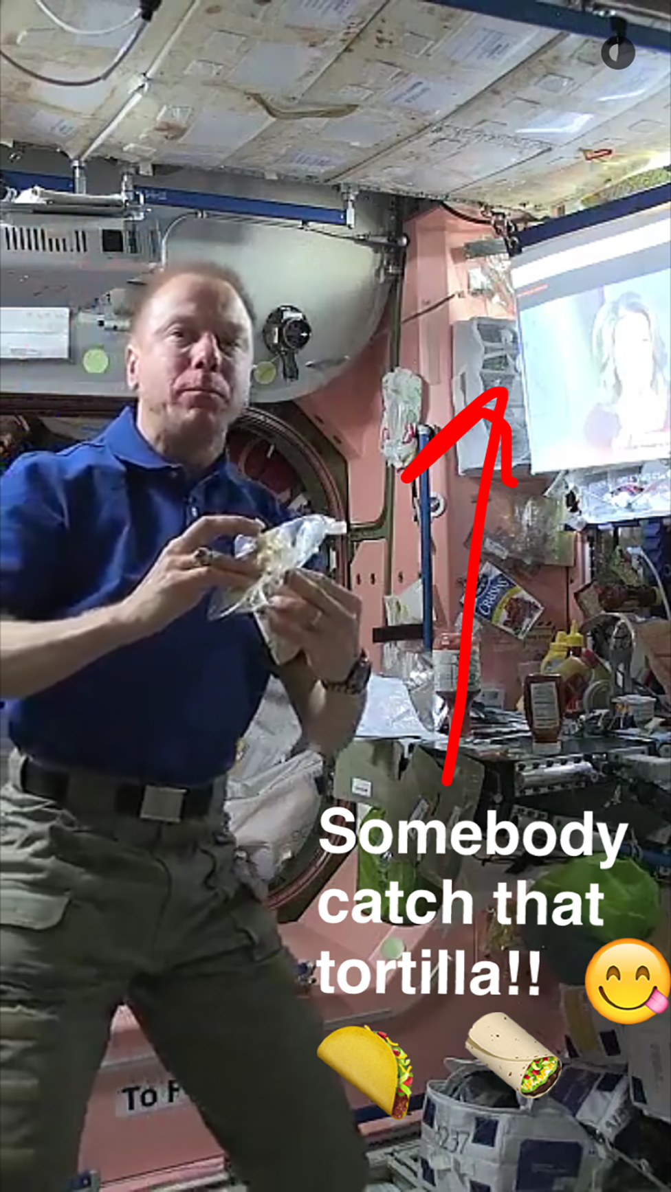 Astronauts eat tortillas