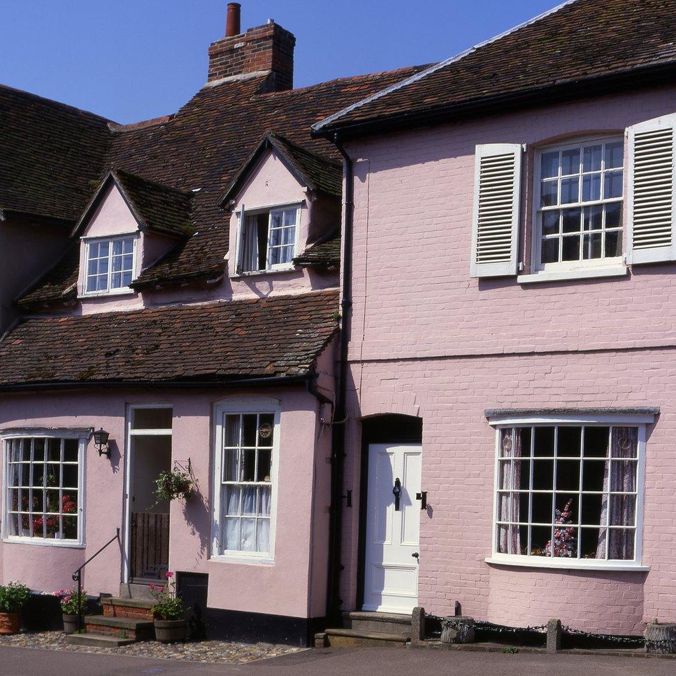 Pink house in Suffolk