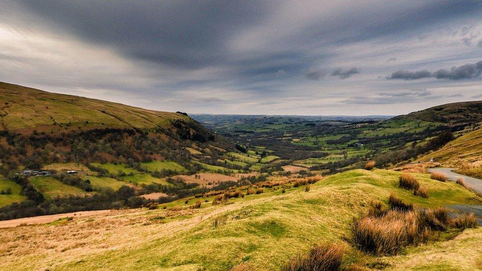 Guto Jones' image of the view across Cwm Senni near Sennybridge