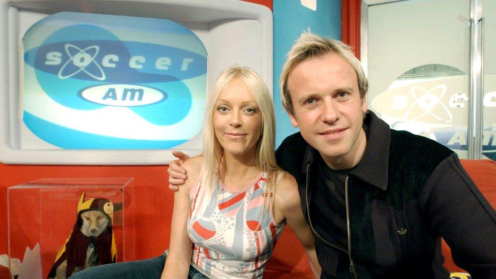 Helen Chamberlain and Tim Lovejoy on Soccer AM in 2003