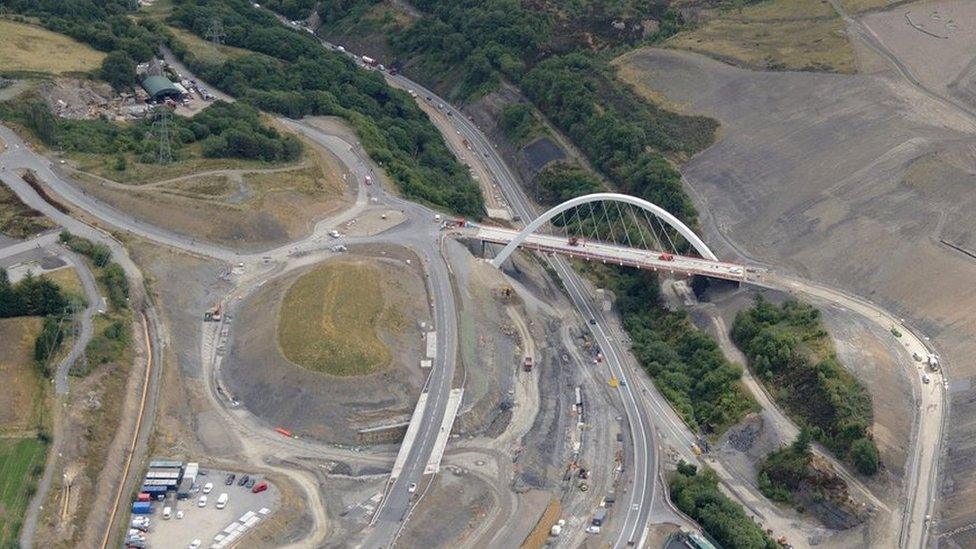 An aerial photograph of the project