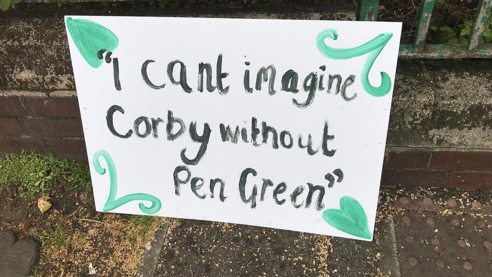 Protest sign at the Pen Green protest meeting in Corby