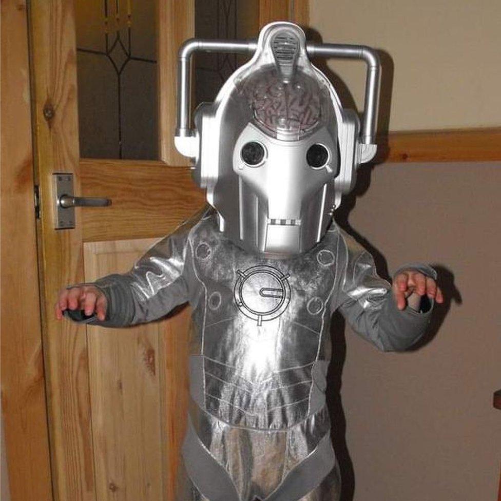 Lily Connors as a child dressed as a cyber man