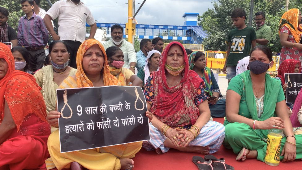 Protests outside the crematorium