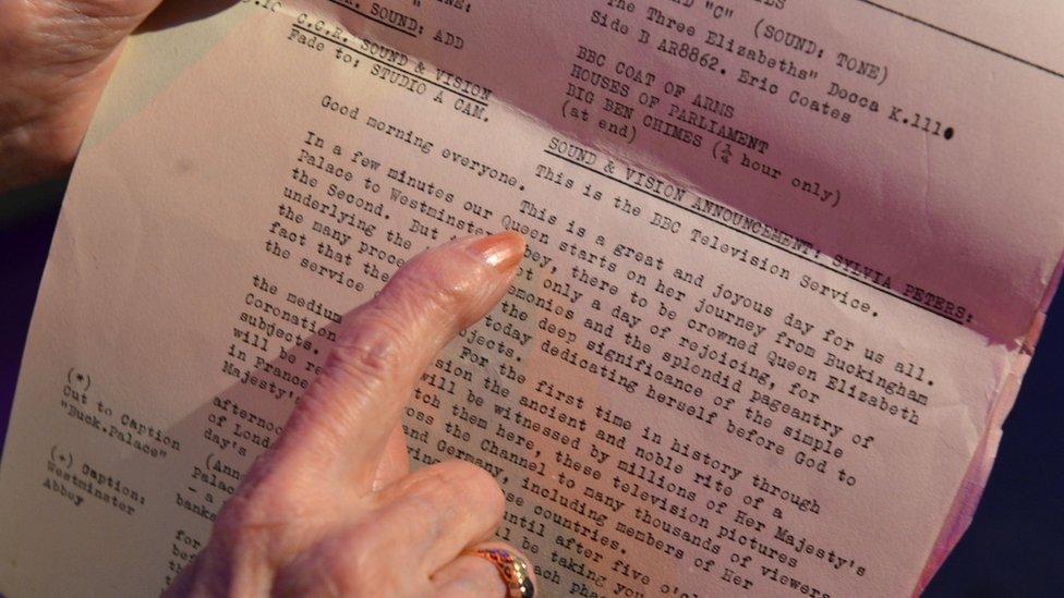 Sylvia Peters' coronation script