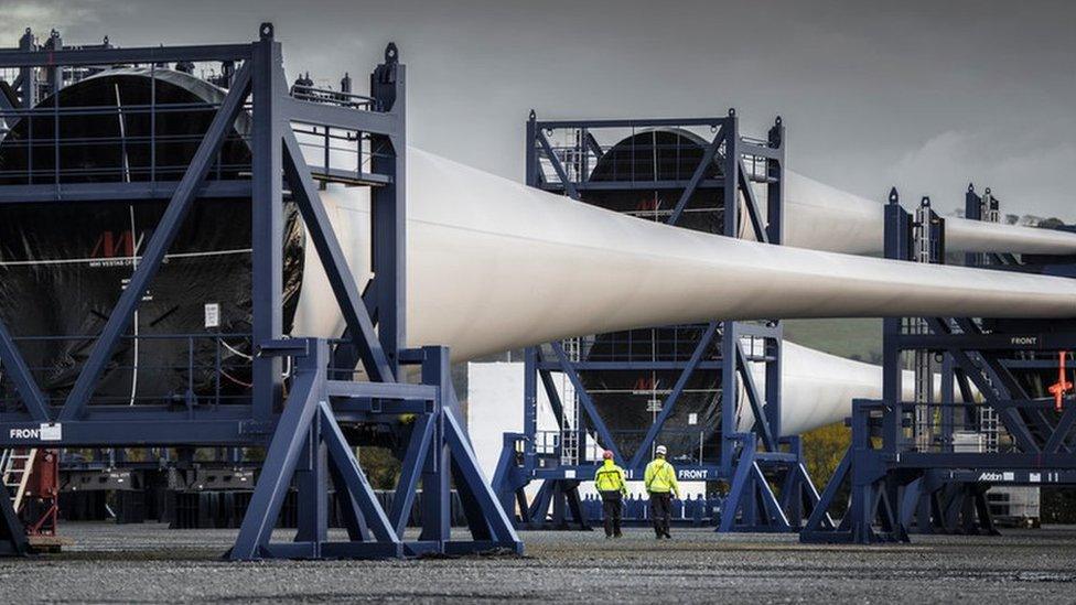 MHI Vestas blade facility in Belfast, part of pre-assembly for the Burbo Bank Extension