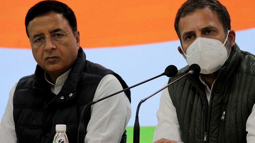 Randeep Surjewala and Rahul Gandhi