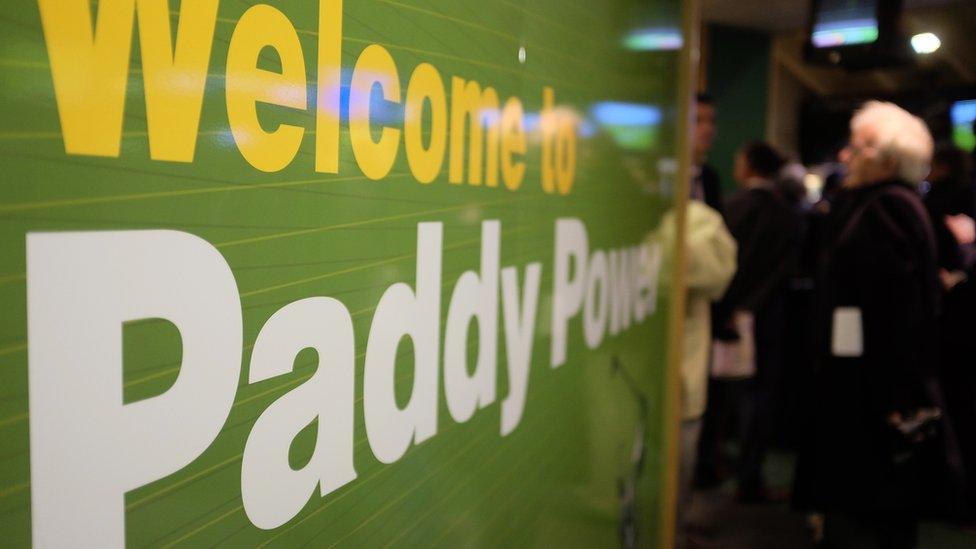 The entrance to a Paddy Power betting shop