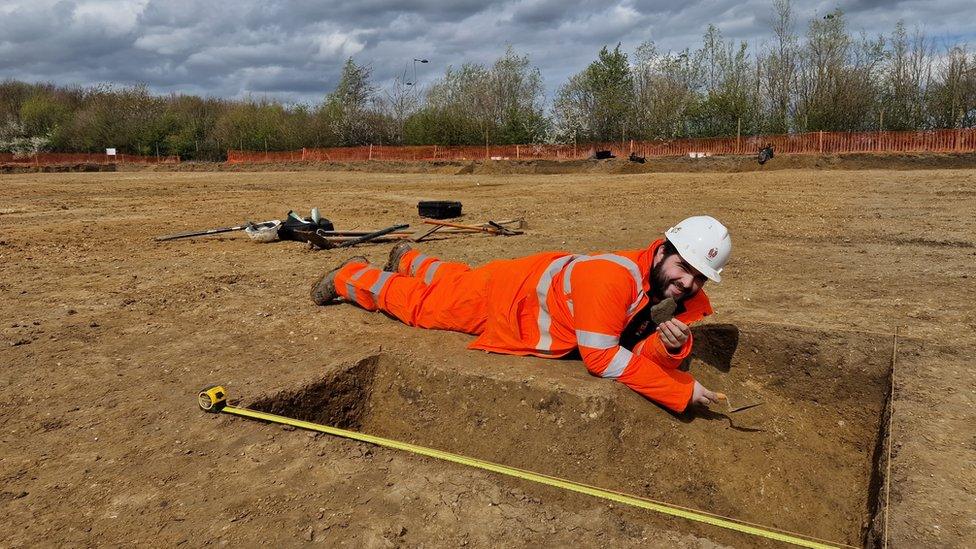 An archaeologist at Milton in Cambridge