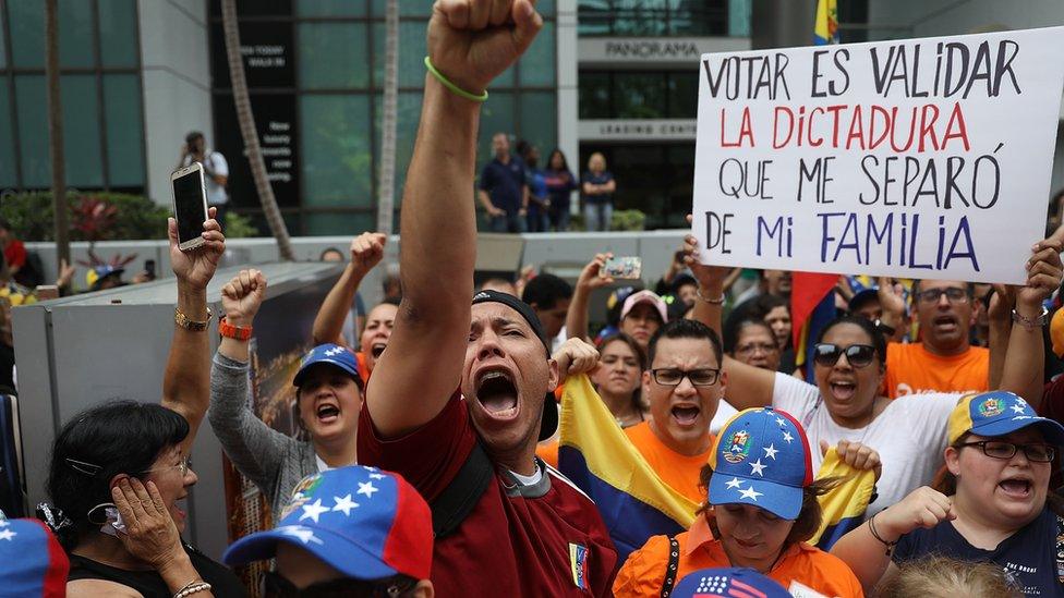 People demonstrate in Miami