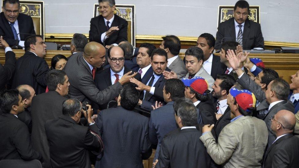 Inauguration session at Venezuela's National Assembly