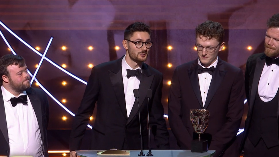 James Martin alongside directors Ross White and Tom Berkeley