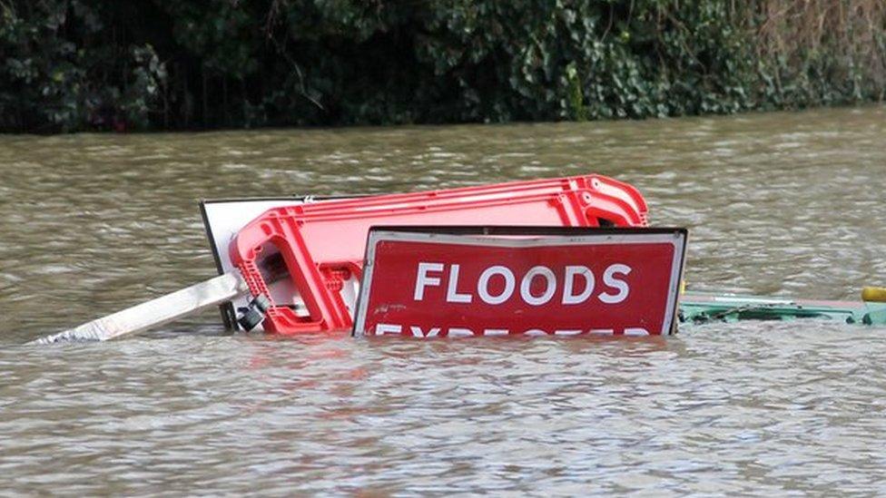 Flooding, Shrewsbury, February 2020