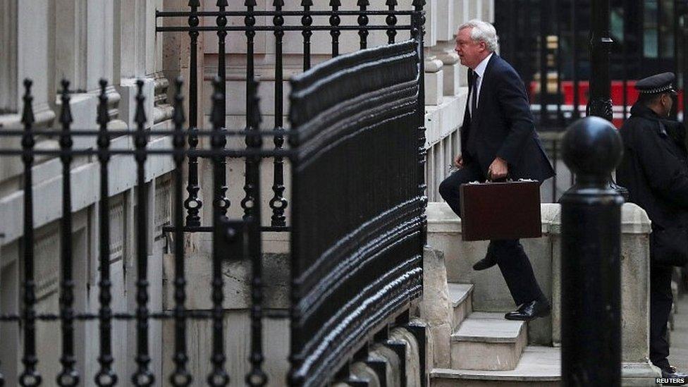 David Davis arriving in Downing Street