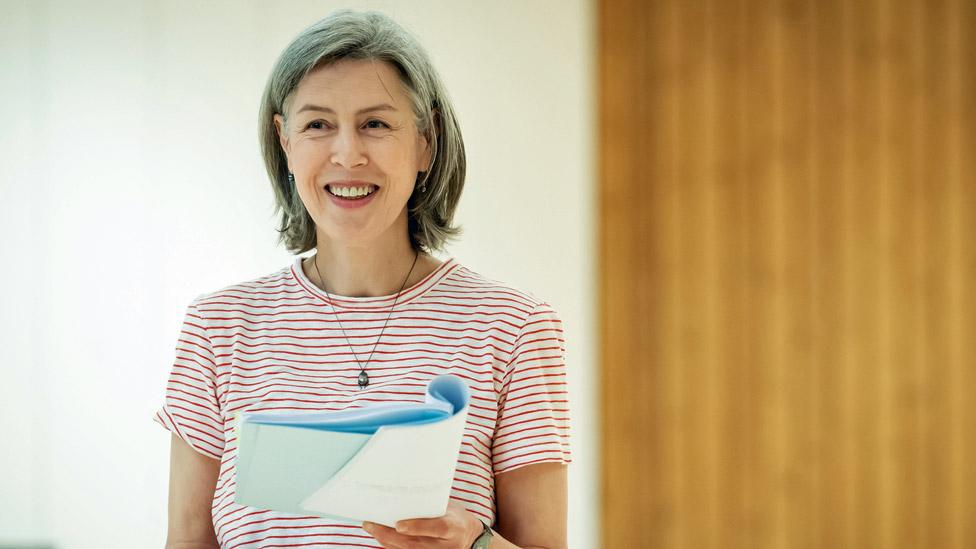 Gina McKee in rehearsals for Dear England at the National Theatre